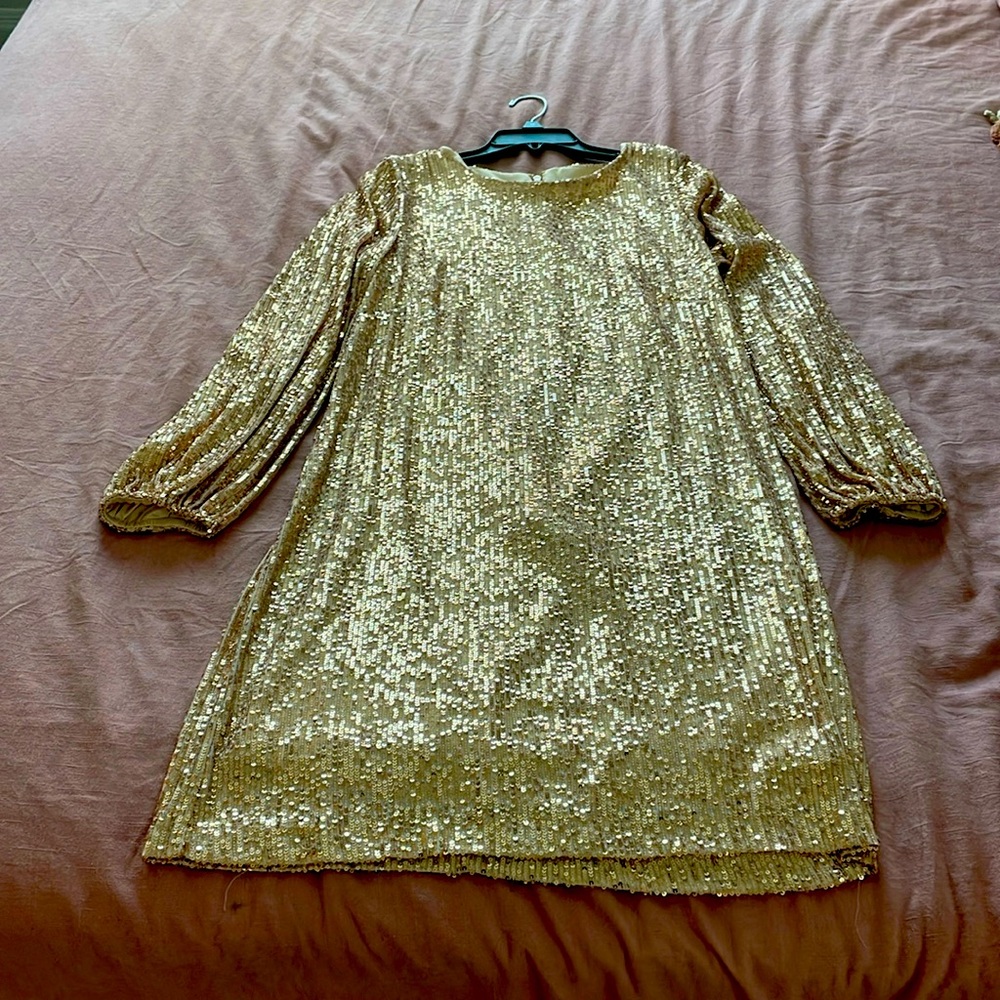 Gold sequin Preston & York size 10 dress. Worn once for a wedding.